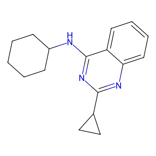 N-cyclohexyl-2-cyclopropylquinazolin-4-amine structure