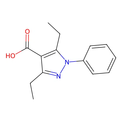 3,5-Diethyl-1-phenyl-1h-pyrazole-4-carboxylic acid structure