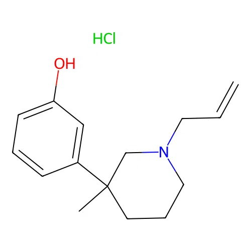 Phenol, 3-(3-(1-allyl-3-methylpiperidinyl))-, hydrochloride structure