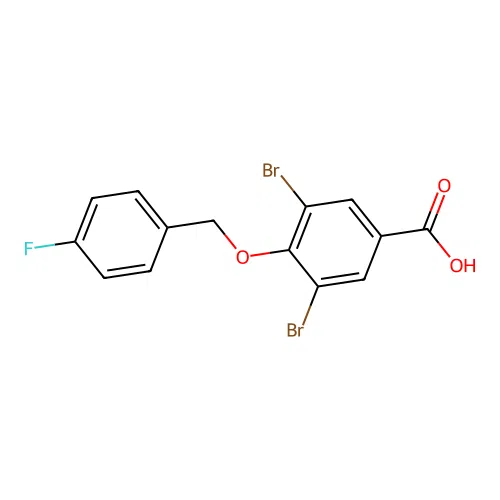 3,5-dibromo-4-[(4-fluorophenyl)methoxy]benzoic Acid structure
