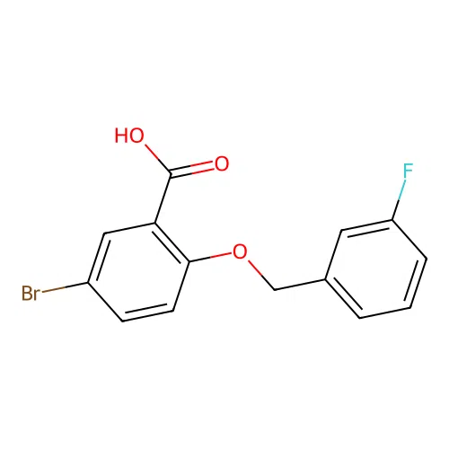 5-Bromo-2-{[(3-fluorophenyl)methyl]oxy}benzoic acid structure