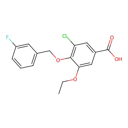3-chloro-5-ethoxy-4-[(3-fluorophenyl)methoxy]benzoic Acid structure