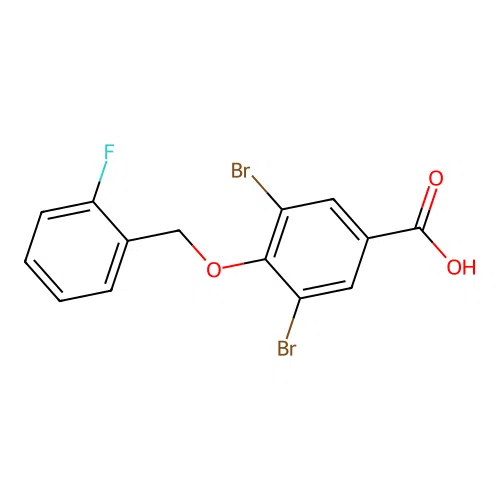 3,5-dibromo-4-[(2-fluorophenyl)methoxy]benzoic Acid structure