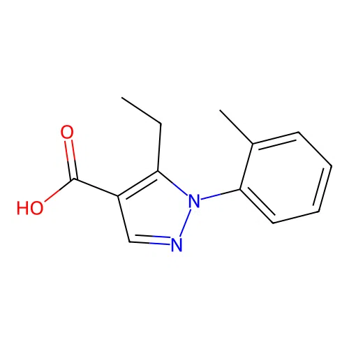 5-ethyl-1-(2-methylphenyl)-1H-pyrazole-4-carboxylic acid structure