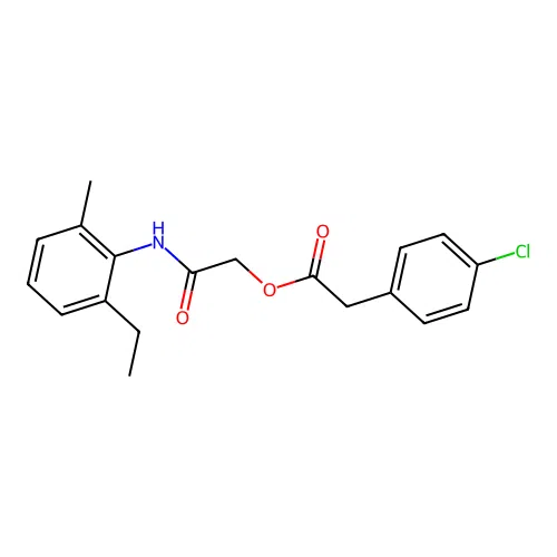 [2-(2-Ethyl-6-methylanilino)-2-oxoethyl] 2-(4-chlorophenyl)acetate structure