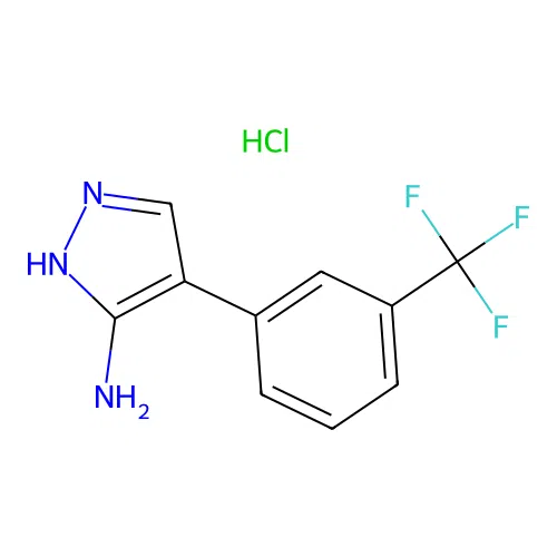 Pyrazole, 3-amino-4-(alpha,alpha,alpha-trifluoro-m-tolyl)-, hydrochloride structure