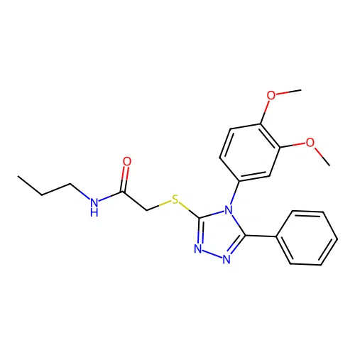 2-[[4-(3,4-dimethoxyphenyl)-5-phenyl-1,2,4-triazol-3-yl]sulfanyl]-N-propylacetamide structure