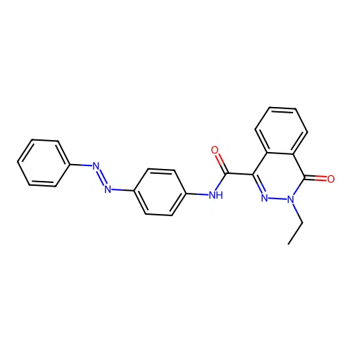 1-Phthalazinecarboxamide, 3-ethyl-3,4-dihydro-4-oxo-N-[4-[(1E)-2-phenyldiazenyl]phenyl]- structure