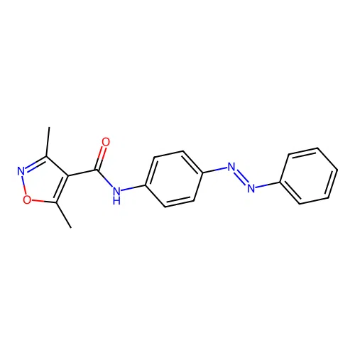 4-Isoxazolecarboxamide, 3,5-dimethyl-N-[4-[(1E)-2-phenyldiazenyl]phenyl]- structure