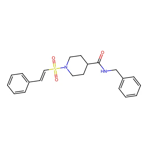 N-benzyl-1-(2-phenylethenesulfonyl)piperidine-4-carboxamide structure
