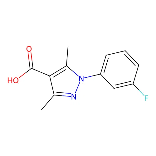 1-(3-Fluorophenyl)-3,5-dimethyl-1H-pyrazole-4-carboxylic acid structure