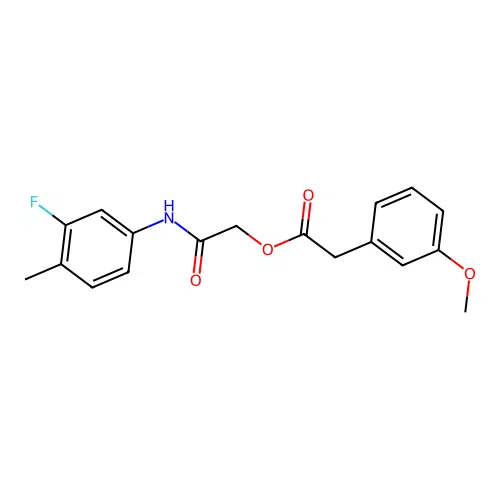 2-[(3-Fluoro-4-methylphenyl)amino]-2-oxoethyl (3-methoxyphenyl)acetate structure
