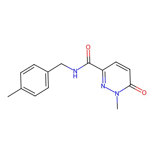 1-methyl-N-[(4-methylphenyl)methyl]-6-oxopyridazine-3-carboxamide structure
