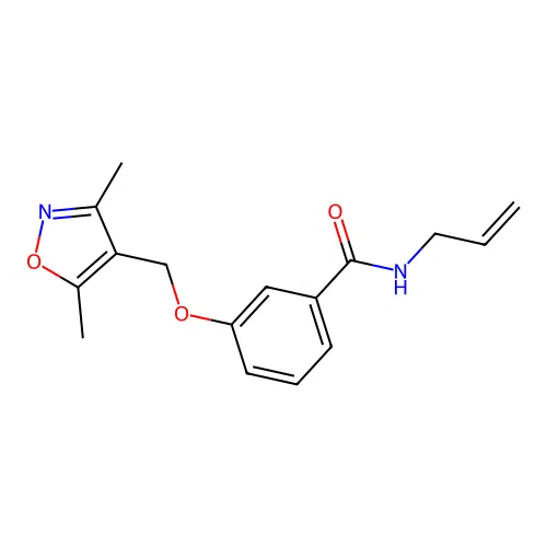 3-[(3,5-dimethyl-1,2-oxazol-4-yl)methoxy]-N-prop-2-enylbenzamide structure