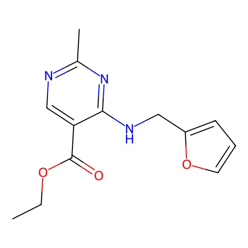 Ethyl 4-(furan-2-ylmethylamino)-2-methylpyrimidine-5-carboxylate structure