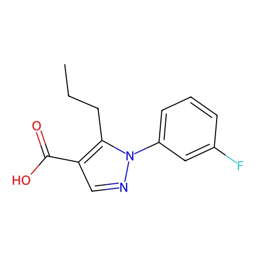 1-(3-fluorophenyl)-5-propyl-1H-pyrazole-4-carboxylic acid structure