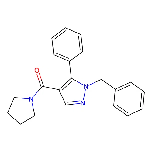 (1-Benzyl-5-phenyl-1H-pyrazol-4-yl)(pyrrolidin-1-yl)methanone structure