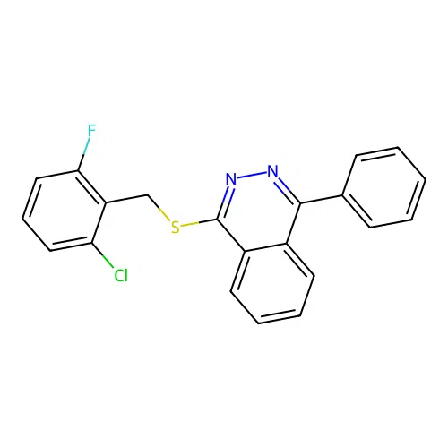 1-{[(2-Chloro-6-fluorophenyl)methyl]sulfanyl}-4-phenylphthalazine structure
