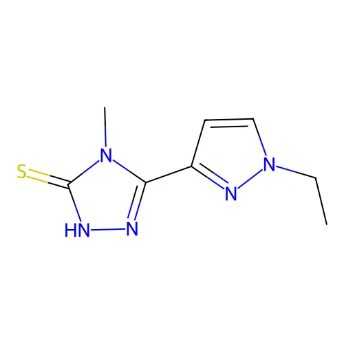 5-(1-ethyl-1H-pyrazol-3-yl)-4-methyl-4H-1,2,4-triazole-3-thiol structure