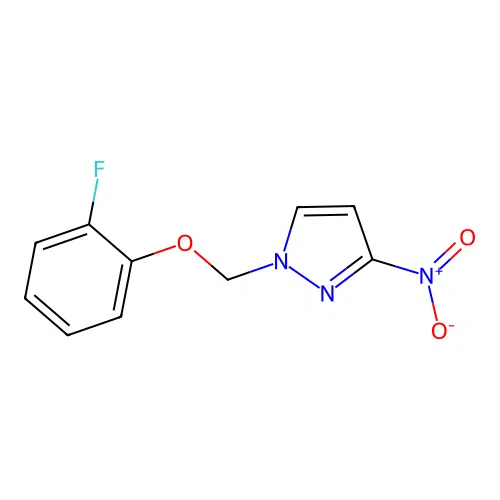 1-((2-Fluorophenoxy)methyl)-3-nitro-1H-pyrazole structure