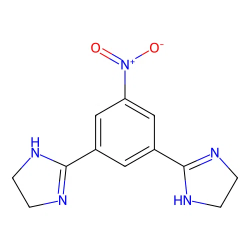 2,2'-(5-nitrobenzene-1,3-diyl)bis(4,5-dihydro-1H-imidazole) structure