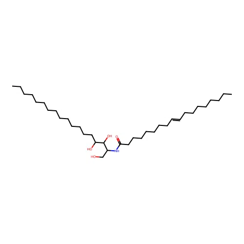 (E)-N-(1,3,4-trihydroxyoctadecan-2-yl)octadec-9-enamide structure