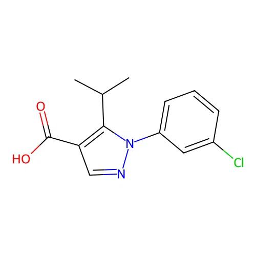 1-(3-chlorophenyl)-5-(propan-2-yl)-1H-pyrazole-4-carboxylic acid structure