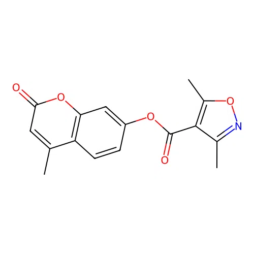 (4-Methyl-2-oxochromen-7-yl) 3,5-dimethyl-1,2-oxazole-4-carboxylate structure