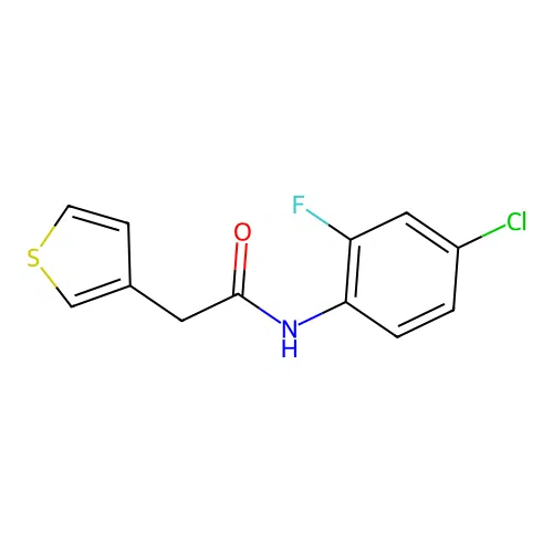 N-(4-chloro-2-fluorophenyl)-2-(thiophen-3-yl)acetamide structure