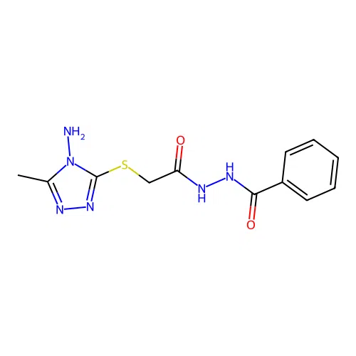 N'-[2-[(4-amino-5-methyl-1,2,4-triazol-3-yl)sulfanyl]acetyl]benzohydrazide structure