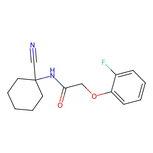 N-(1-cyanocyclohexyl)-2-(2-fluorophenoxy)acetamide structure