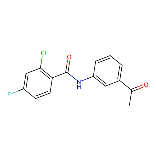 N-(3-acetylphenyl)-2-chloro-4-fluorobenzamide structure