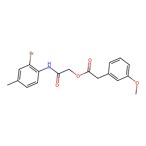 2-[(2-Bromo-4-methylphenyl)amino]-2-oxoethyl (3-methoxyphenyl)acetate structure