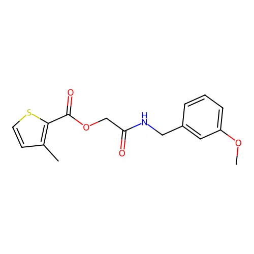 2-((3-Methoxybenzyl)amino)-2-oxoethyl 3-methylthiophene-2-carboxylate structure