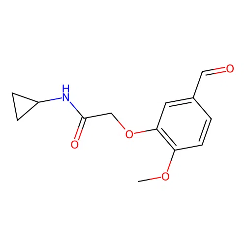 N-cyclopropyl-2-(5-formyl-2-methoxyphenoxy)acetamide structure