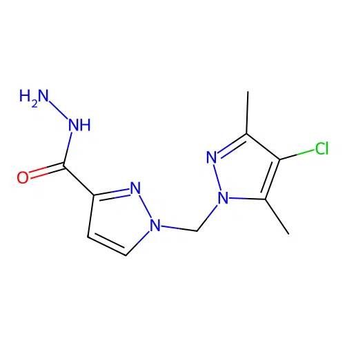 1-((4-Chloro-3,5-dimethyl-1H-pyrazol-1-yl)methyl)-1H-pyrazole-3-carbohydrazide structure