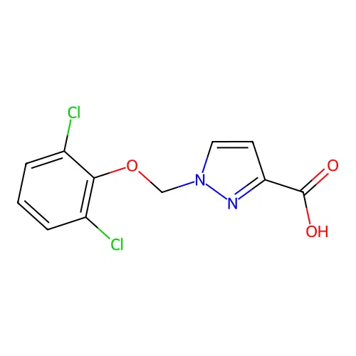 1-[(2,6-dichlorophenoxy)methyl]-1H-pyrazole-3-carboxylic acid structure