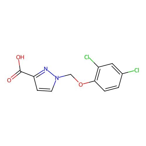 1-[(2,4-dichlorophenoxy)methyl]-1H-pyrazole-3-carboxylic acid structure