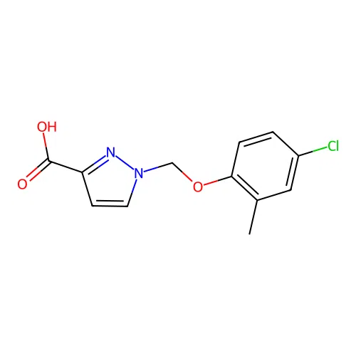 1-((4-Chloro-2-methylphenoxy)methyl)-1H-pyrazole-3-carboxylic acid structure