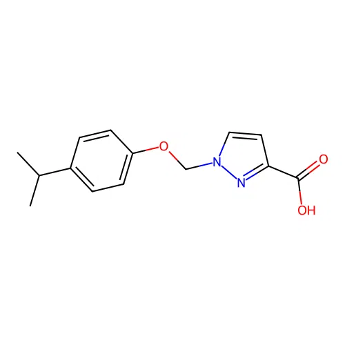 1-((4-(1-Methylethyl)phenoxy)methyl)-1H-pyrazole-3-carboxylic acid structure