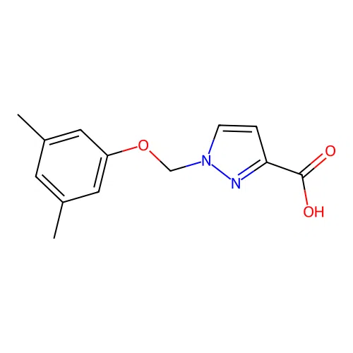1-[(3,5-Dimethylphenoxy)methyl]-1H-pyrazole-3-carboxylic acid structure