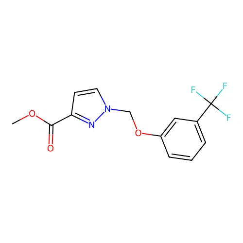methyl 1-{[3-(trifluoromethyl)phenoxy]methyl}-1H-pyrazole-3-carboxylate structure