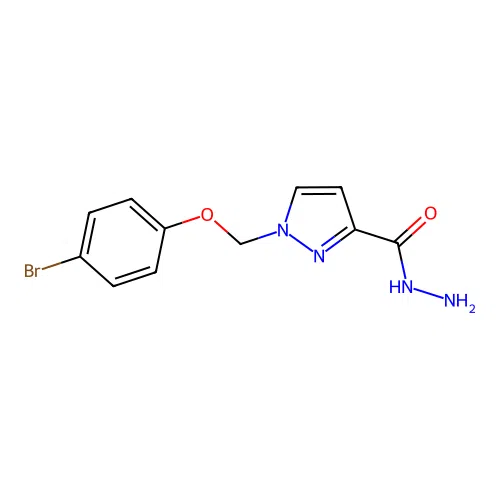1-((4-Bromophenoxy)methyl)-1H-pyrazole-3-carbohydrazide structure