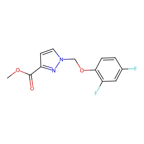 methyl 1-[(2,4-difluorophenoxy)methyl]-1H-pyrazole-3-carboxylate structure
