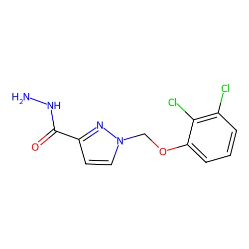 1-((2,3-Dichlorophenoxy)methyl)-1H-pyrazole-3-carbohydrazide structure