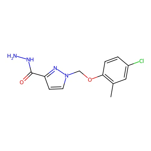 1-((4-Chloro-2-methylphenoxy)methyl)-1H-pyrazole-3-carbohydrazide structure