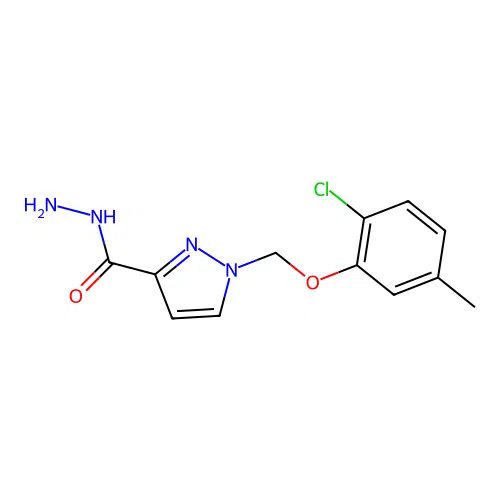 1-((2-Chloro-5-methylphenoxy)methyl)-1H-pyrazole-3-carbohydrazide structure