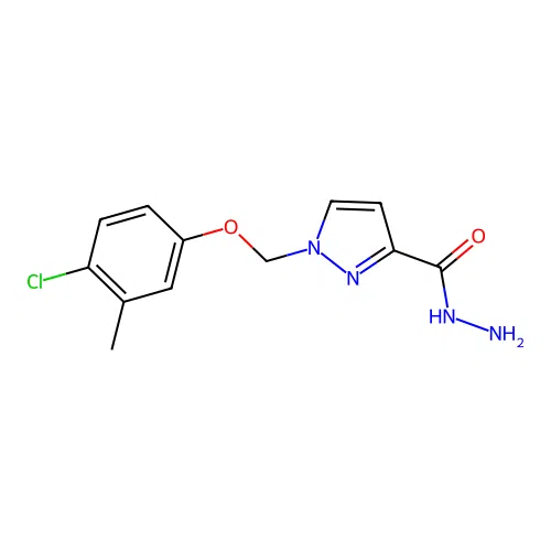 1-((4-Chloro-3-methylphenoxy)methyl)-1H-pyrazole-3-carbohydrazide structure
