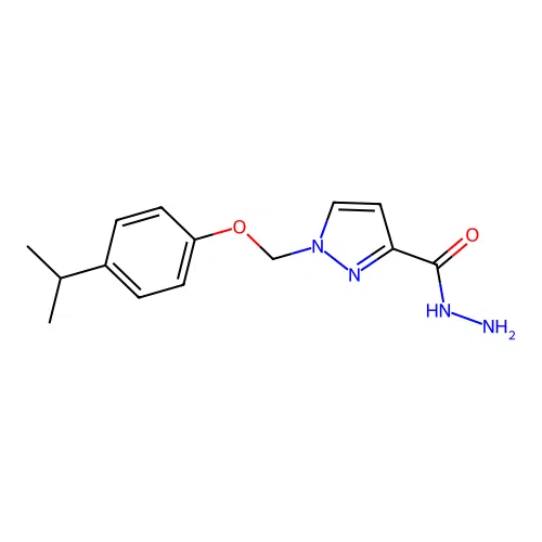 1-((4-Isopropylphenoxy)methyl)-1H-pyrazole-3-carbohydrazide structure