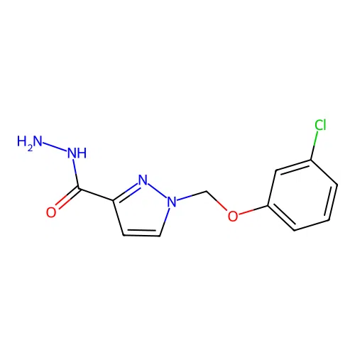 1-((3-Chlorophenoxy)methyl)-1H-pyrazole-3-carbohydrazide structure